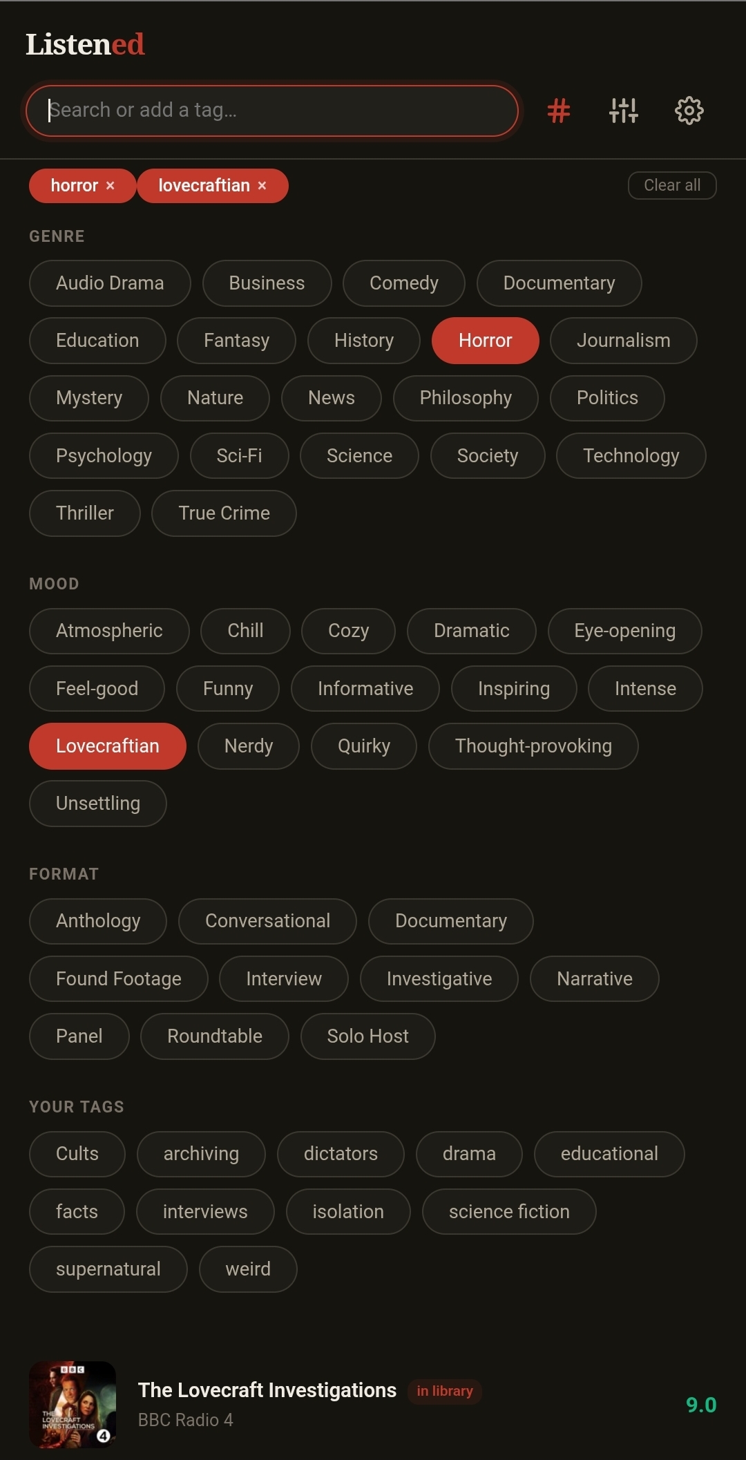Tag search